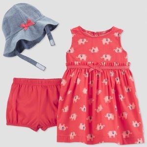Baby Girls' 2pc Dress Set, elephant